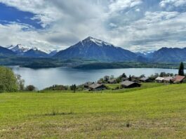 เดินสะพานแขวนเลียบทะเลสาบที่ Sigriswil